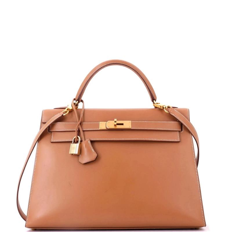 Hermes Kelly Handbag Brown Chamonix with Gold Hardware 32: Condition: Pre-owned - Good,Brand: Hermes,Exterior Material: Leather,Style: Top Handle,Exterior Color: Brown,Department: Women,Size: 32,Accessories: Clochette, Keys, Dust Bag, Lock, With Strap