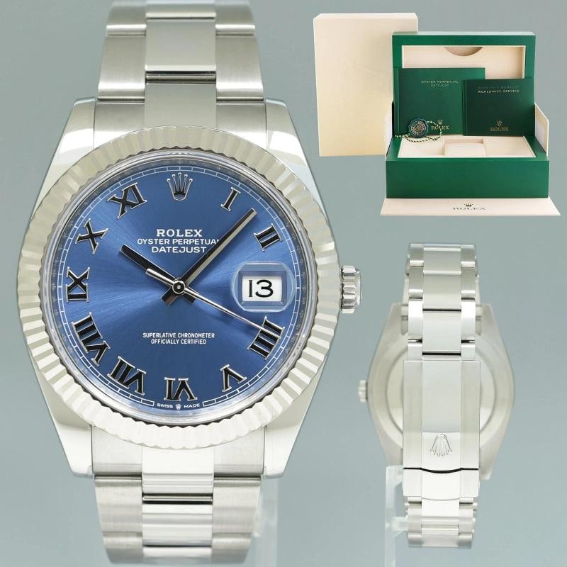 2024 NEW Rolex DateJust 41 Blue Roman Oyster Fluted 126334 Watch Box: Condition: Pre-owned - Excellent,Brand: Rolex,Department: Men,Type: Wristwatch,Country of Origin: Switzerland