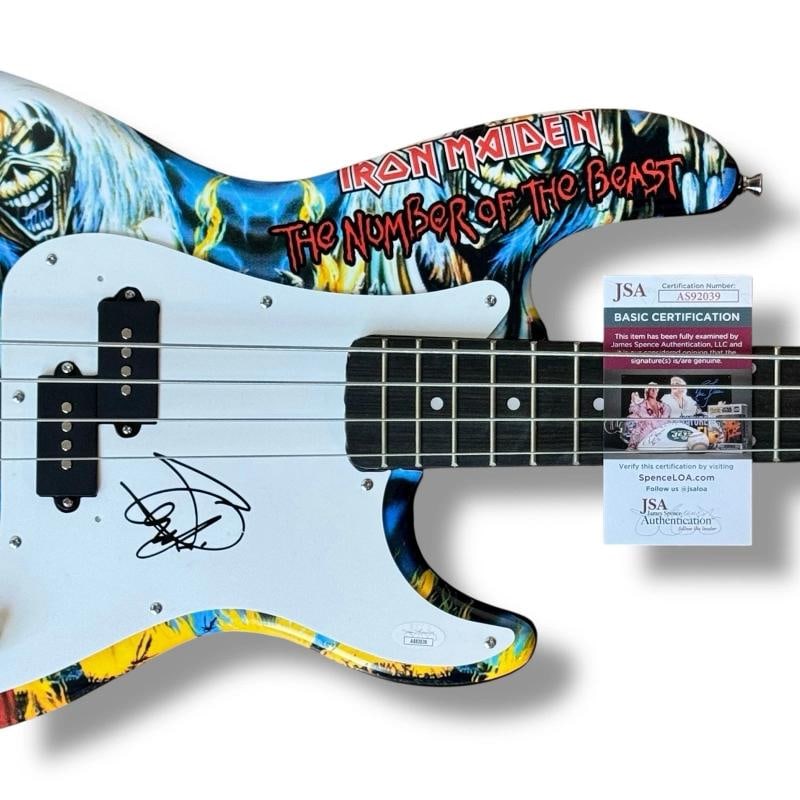 Steve Harris Signed Guitar Custom JSA COA Iron Maiden The Number of the Beast - 2