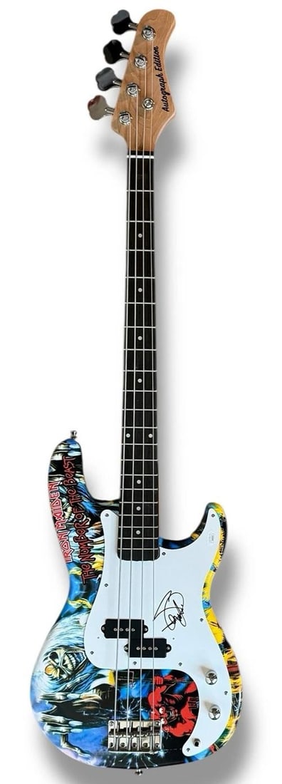 Steve Harris Signed Guitar Custom JSA COA Iron Maiden The Number of the Beast - 3