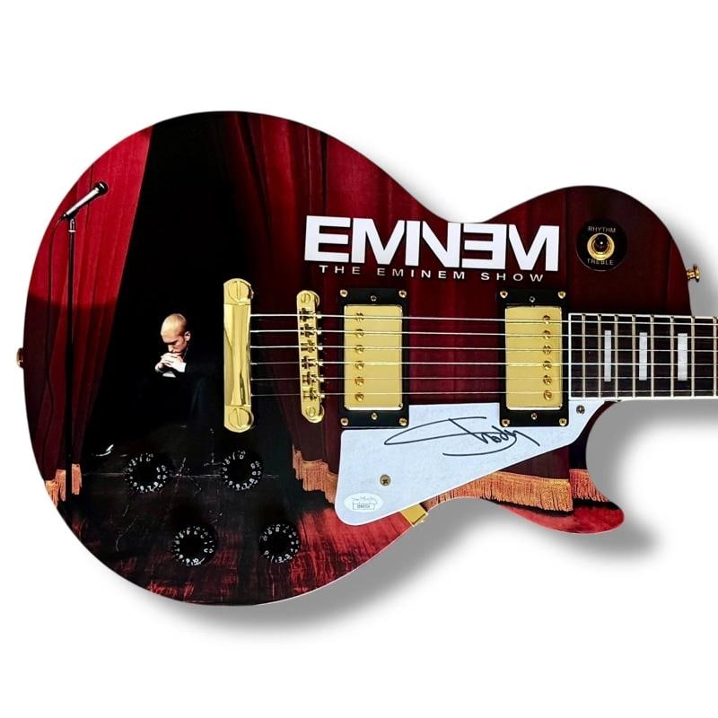 Eminem Signed Guitar Custom Graphics JSA COA The Eminem Show Slim Shady: Industry: Music,Autograph Authentication: James Spence (JSA),Original/Reproduction: Original,Signed: Yes,Country of Origin: United States