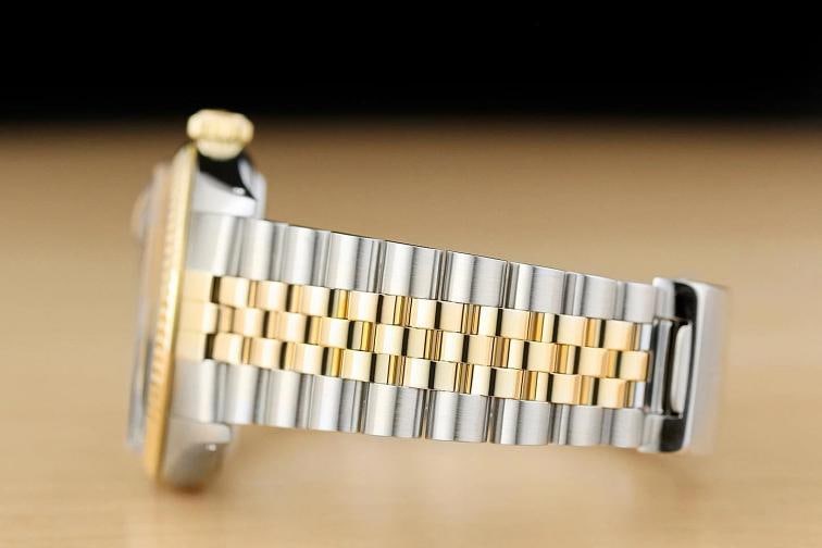 ROLEX MENS DATEJUST 16013 18K YELLOW GOLD STEEL BLUE DIAL 2-TONE JUBILEE WATCH - 5