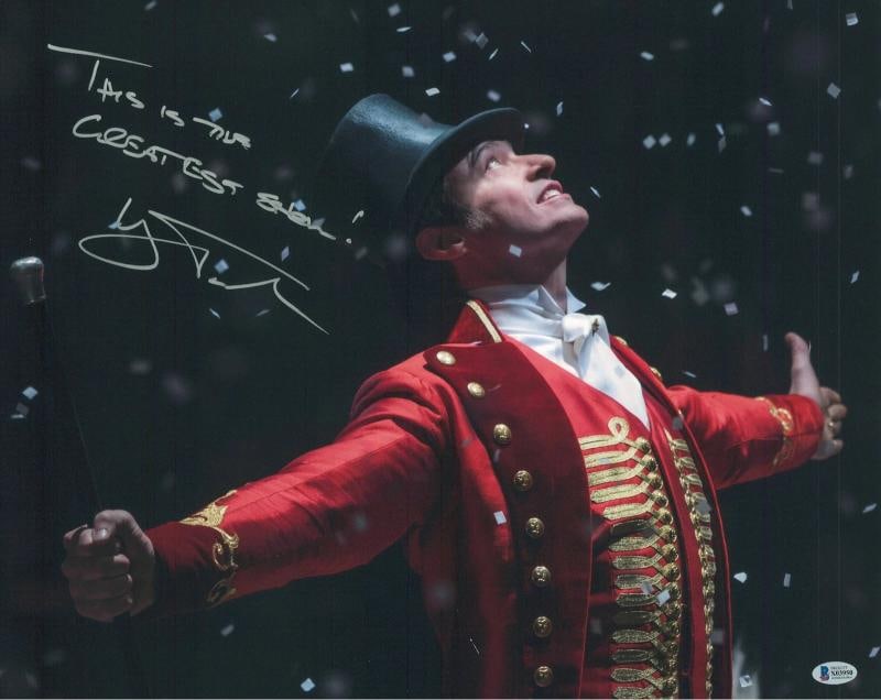 HUGH JACKMAN SIGNED AUTOGRAPH THE GREATEST SHOWMAN 16X20 PHOTO BECKETT WITH INSC (1 of 1)