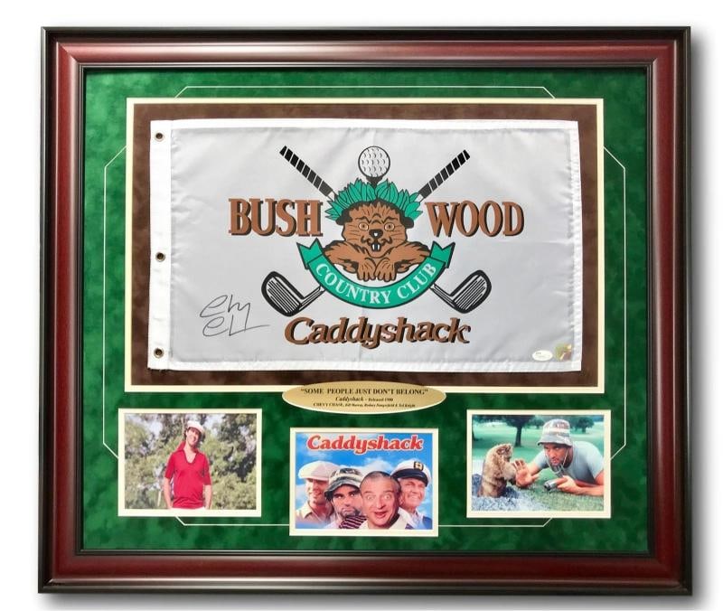 Chevy Chase Signed Caddyshack Flag Frame Collage COA JSA Bushwood Pin Autograph (1 of 5)