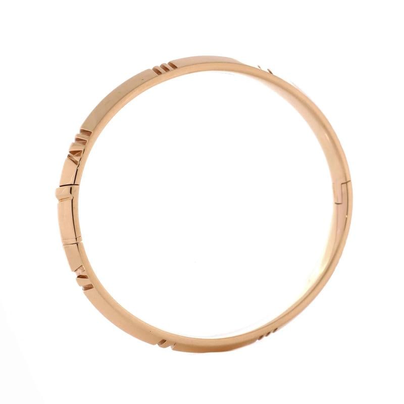 Tiffany & Co. Atlas X Closed Hinged Bracelet 18K Rose Gold Narrow - 3