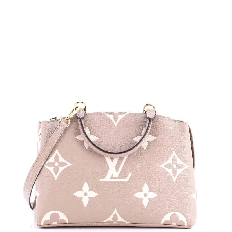 Louis Vuitton Petit Palais Handbag Bicolor Monogram Empreinte Giant: Condition: Pre-owned - Excellent,Brand: Louis Vuitton,Exterior Material: Leather,Style: Top Handle,Exterior Color: Neutral,Department: Women,Size: Unknown,Accessories: Lock, Keys, With Strap Condition