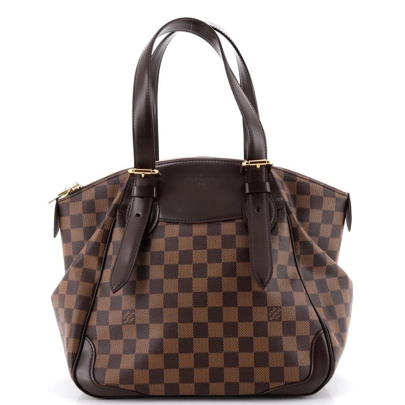 Louis Vuitton Verona Handbag Damier MM: Measurements: Handle Drop 7-9", Height 11", Width 12", Depth 6.5", Strap Drop None" . Condition: Pre-owned - Excellent,Brand: Louis Vuitton,Exterior Material: Canvas Coated, Leather,Style: Shoulder