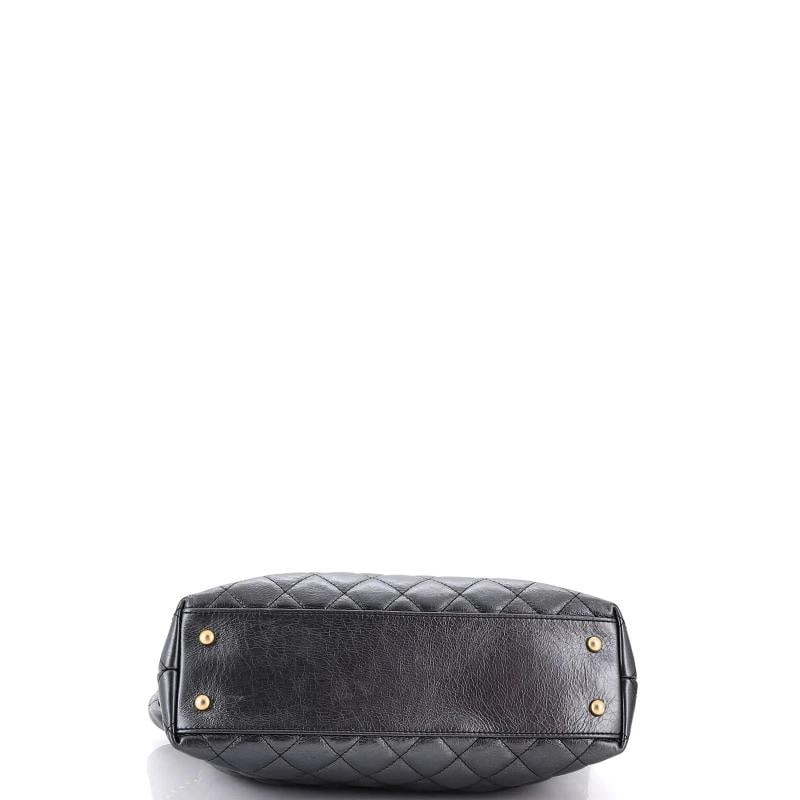 Chanel Front Zip CC Drawstring Chain Tote Quilted Calfskin Medium - 5