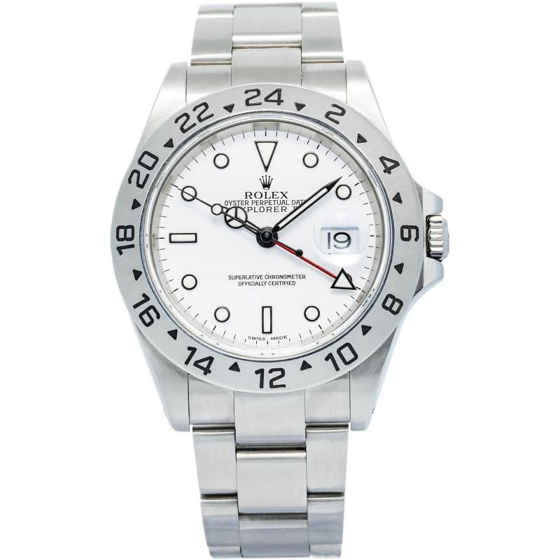 Rolex Explorer II 16570 Stainless Steel White Dial Auto Men's Watch 40mm: Case Size 40mm Wrist Fit 7.5 inches Box NO Papers No Condition Ã¢â‚¬â€ Used - Like New Full Specifications Brand Rolex Customized No Serial # Y67xxxx Gender