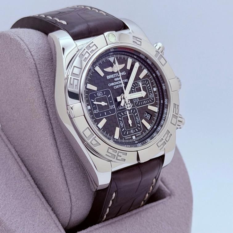 Breitling Chronomat 44 AB011012 44mm Black Carbon Fiber Dial Steel Box Paper - 7