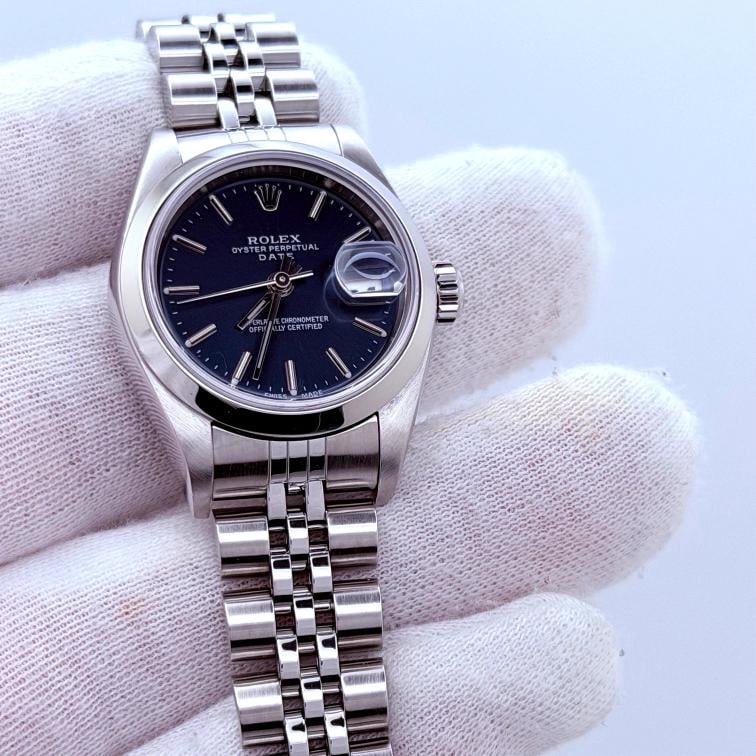 Rolex Ladies Datejust 79160 26mm Blue Dial Jubilee Stainless Steel Box Papers - 2