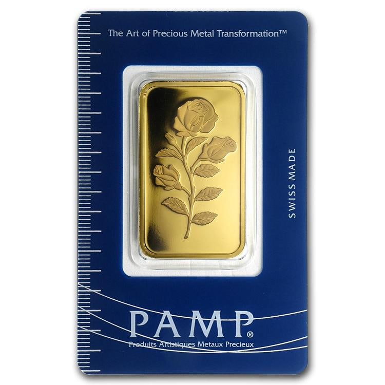 1 oz Gold Bar - PAMP Suisse Rosa (In Assay): Brand: Pamp Suisse,MPN: 62392,Year: N/A,Fineness: 0.9999,Denomination: 1 oz,Country of Origin: Switzerland,Circulated/Uncirculated: None,Certification: Uncertified