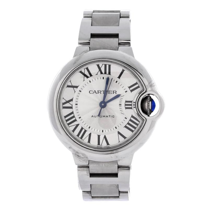 Cartier Ballon Bleu de Cartier Automatic Watch Stainless Steel 33: Accessories: Warranty Card - Dated, Box Measurements: Case Size/Width: 33mm, Watch Height: 11mm, Band Width: 16mm, Wrist circumference: 5.5". Condition: Pre-owned - Good,Brand: Cartier,Department: