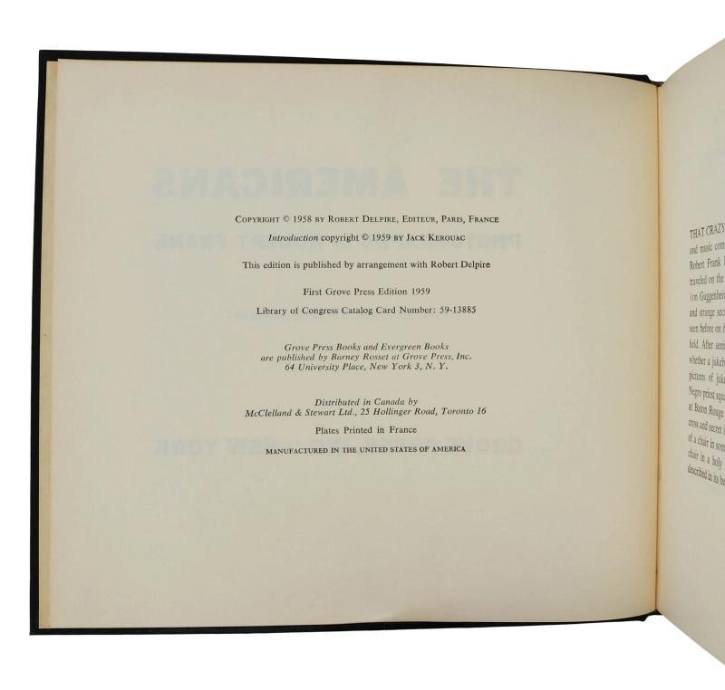 The Americans ~ ROBERT FRANK ~ First Edition 1st 1959 ~ Jack Kerouac GROVE PRESS - 6