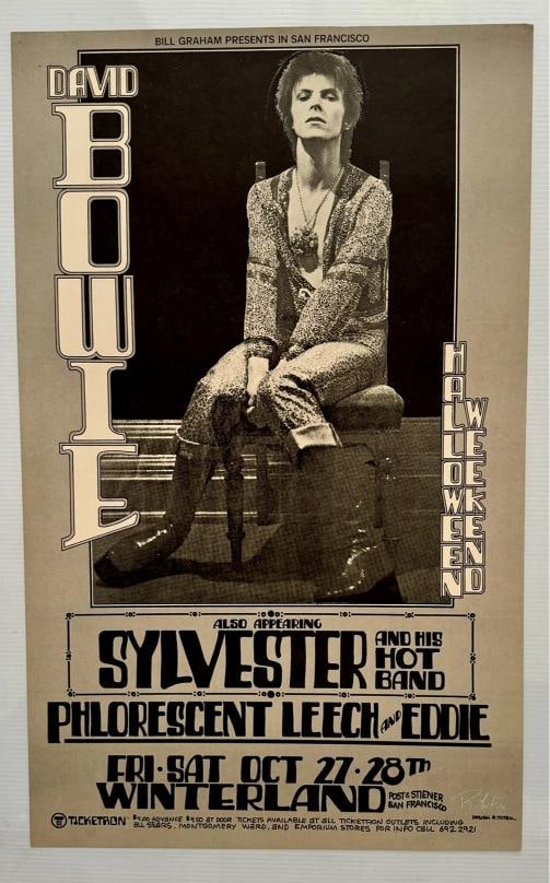 David Bowie Concert Poster Winterland 1972 Signed Randy Tuten (1 of 3)