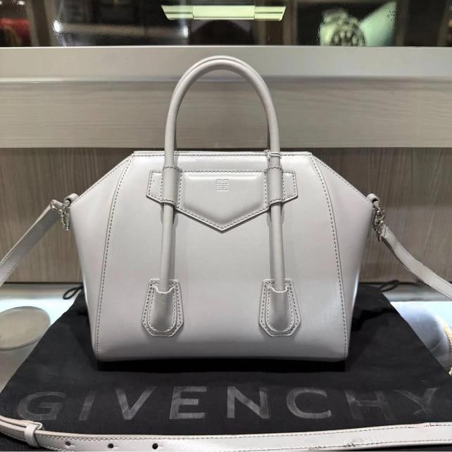 Givenchy Box Calfskin Mini Lock Antigona Shoulder Bag in Medium Grey - 2