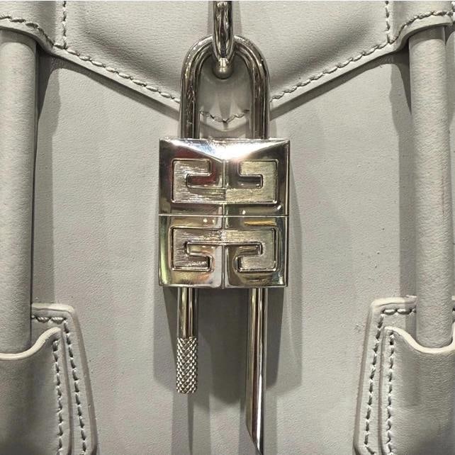 Givenchy Box Calfskin Mini Lock Antigona Shoulder Bag in Medium Grey - 9