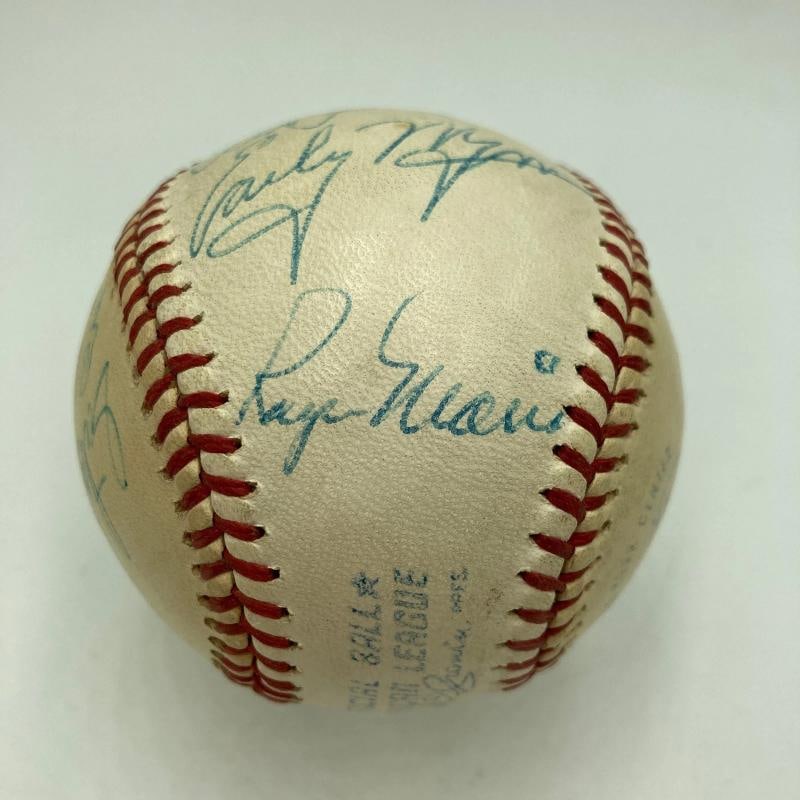Satchel Paige Roger Maris Stan Musial HOF Legends Signed 1960's Baseball Beckett - 3