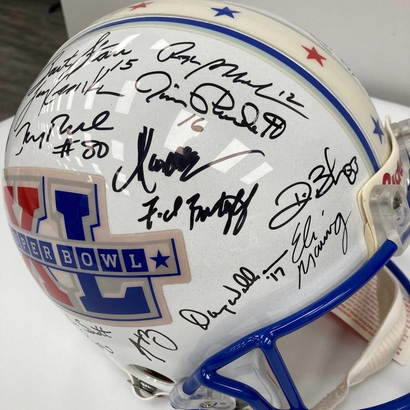 Beautiful Super Bowl MVP's Signed Helmet 40 Sigs With Tom Brady JSA COA - 12