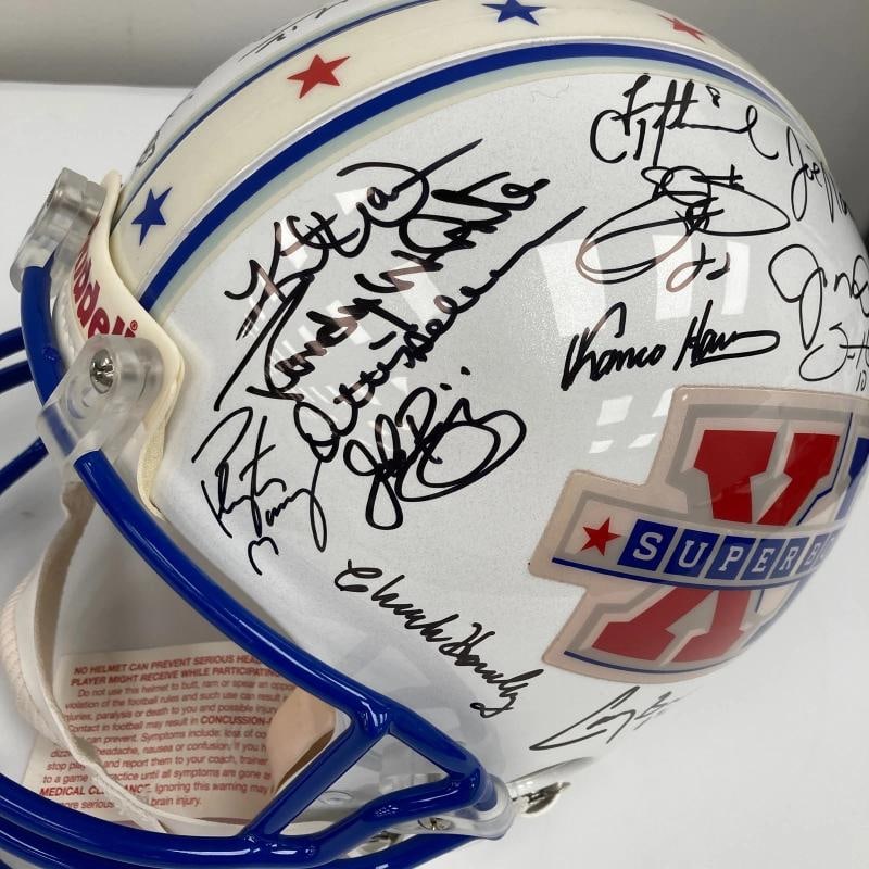 Beautiful Super Bowl MVP's Signed Helmet 40 Sigs With Tom Brady JSA COA - 9