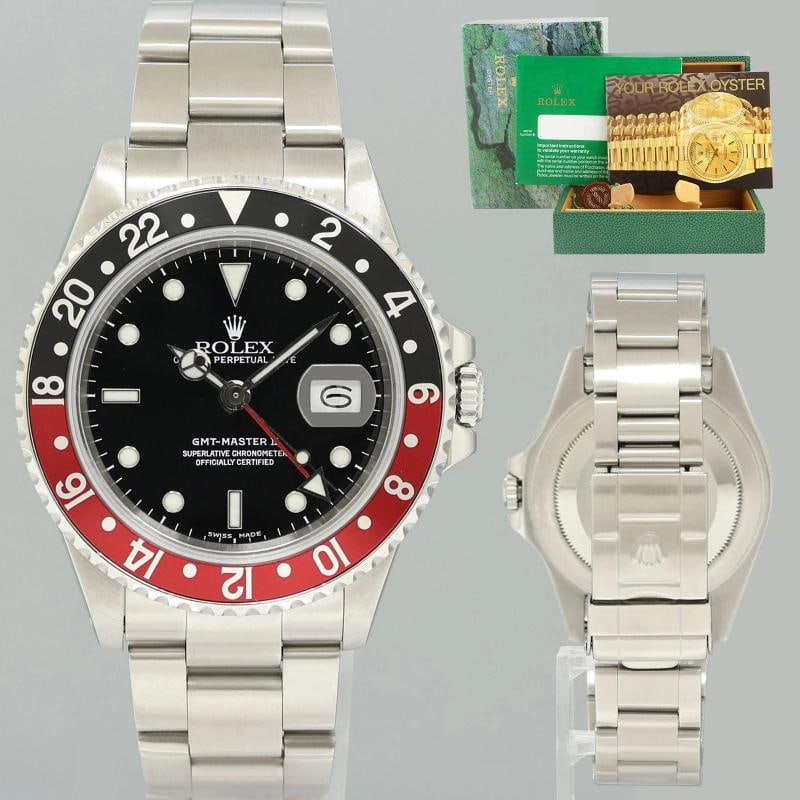 1988 Rolex GMT-Master II 2 Fat Lady Coke Red Steel 16760 40mm Watch Box (1 of 7)
