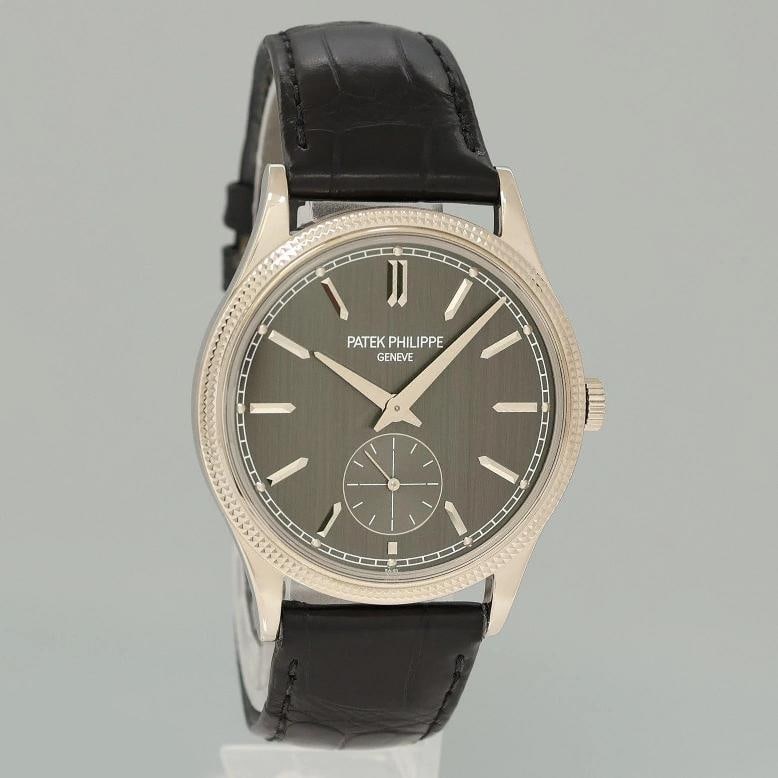 2021 PAPERS Patek Philippe 6119g 37mm White Gold Calatrava Black Leather Watch - 3