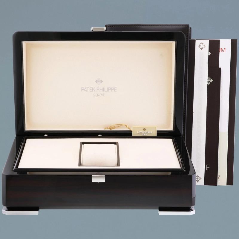 2021 PAPERS Patek Philippe 6119g 37mm White Gold Calatrava Black Leather Watch - 7
