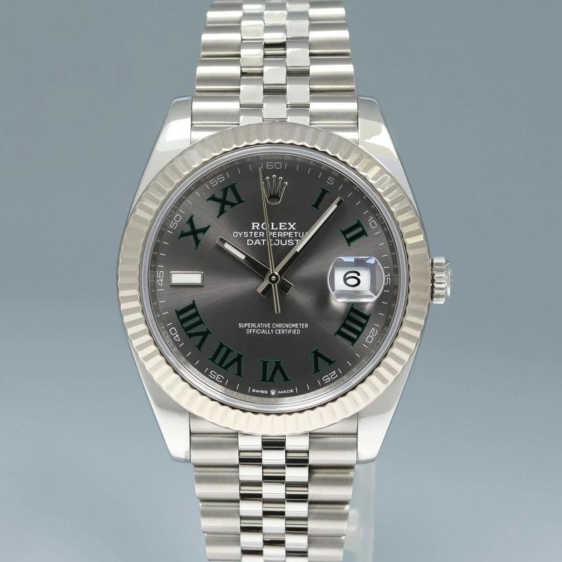 2023 PAPERS Rolex DateJust 41 Wimbledon 126334 steel White Gold Jubilee Watch - 2