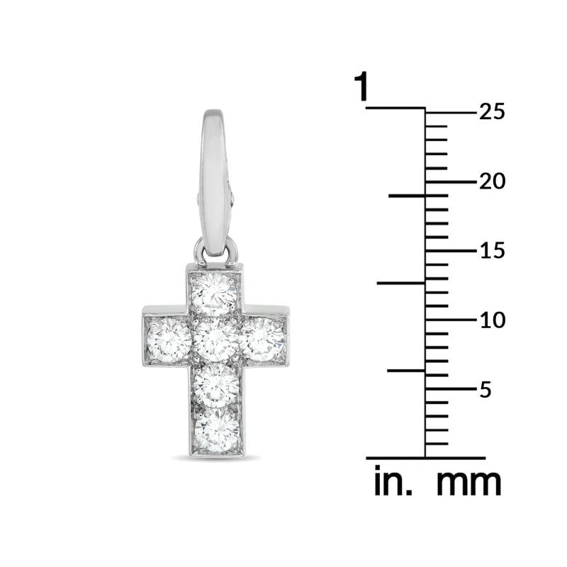 Cartier 18K White Gold Cross 0.90ct Diamond Pendant - 5