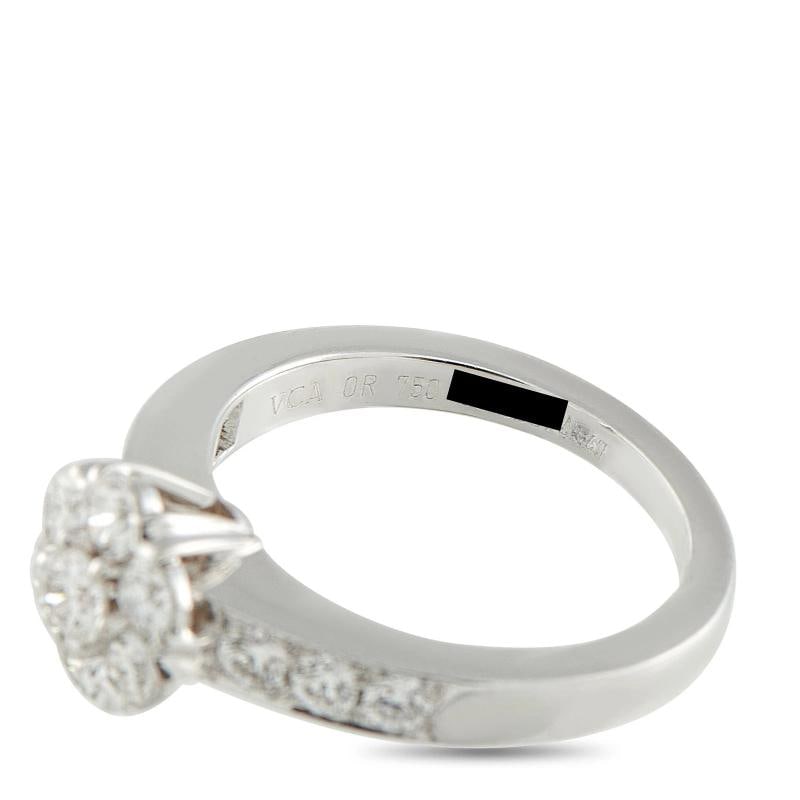 Van Cleef & Arpels Fleurette 18K White Gold Diamond Ring #4901 - 4