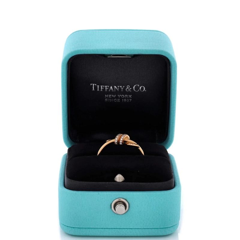 Tiffany & Co. Knot Ring 18K Rose Gold with Diamonds - 2