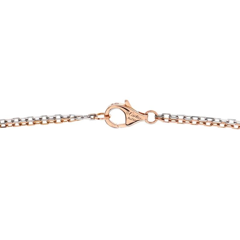 Cartier Love 3 Ring Pendant Necklace 18K Rose Gold and 18K White Gold with 6 - 3