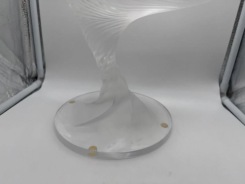 LALIQUE FRANCE FROSTED CRYSTAL ART GLASS SCULPTURE~SIGNED~(13"H & 7.5"Dia) - 10