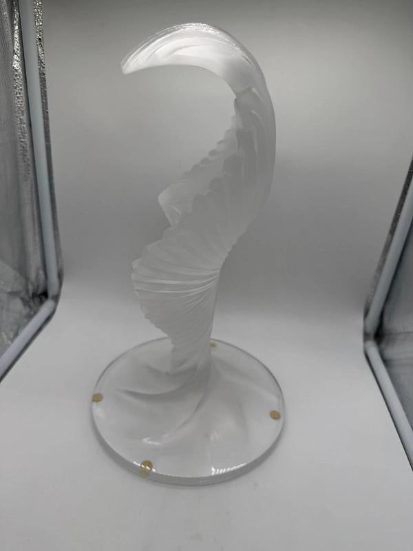 LALIQUE FRANCE FROSTED CRYSTAL ART GLASS SCULPTURE~SIGNED~(13"H & 7.5"Dia) - 12