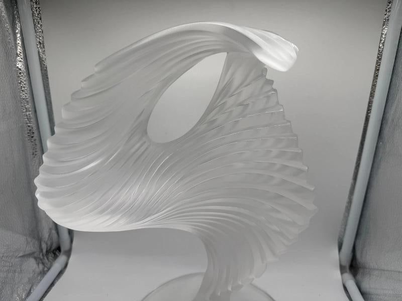 LALIQUE FRANCE FROSTED CRYSTAL ART GLASS SCULPTURE~SIGNED~(13"H & 7.5"Dia) - 2