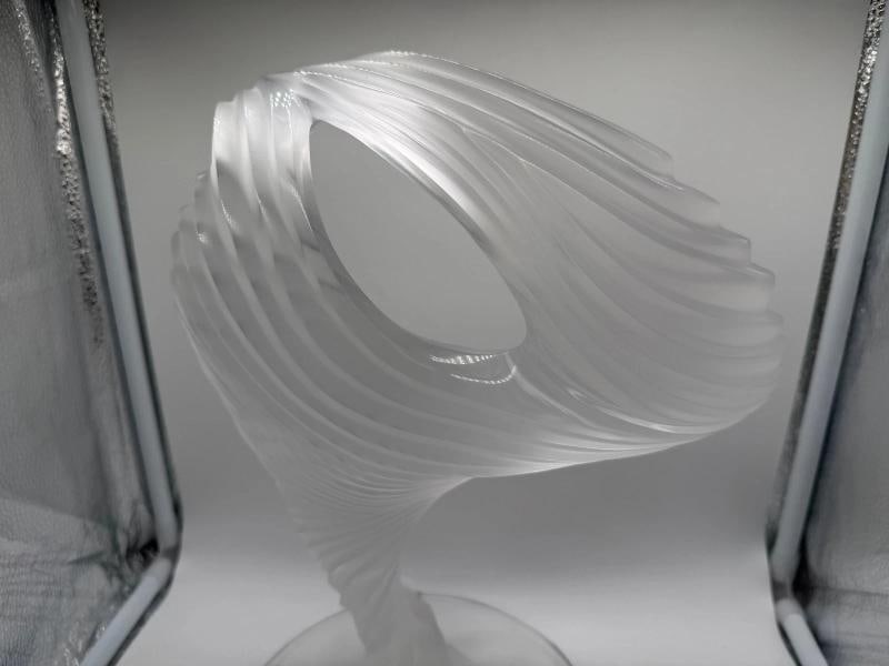 LALIQUE FRANCE FROSTED CRYSTAL ART GLASS SCULPTURE~SIGNED~(13"H & 7.5"Dia) - 9