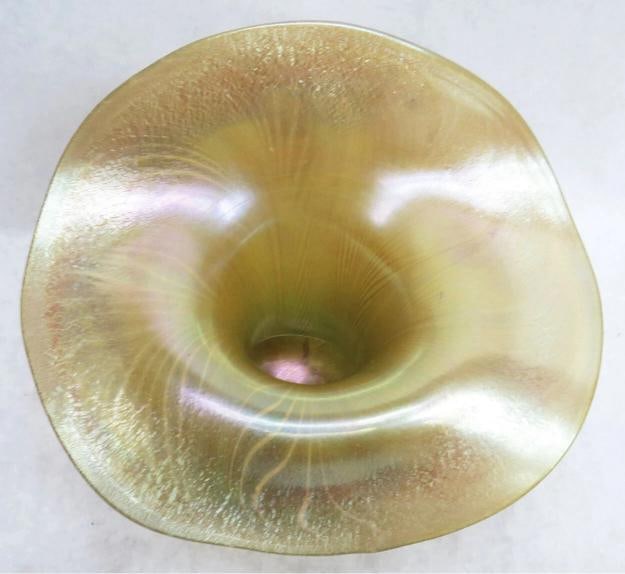 TIFFANY L.C.T. FAVRILE GLASS VASE~(6"H x 7.5"Dia) - 10