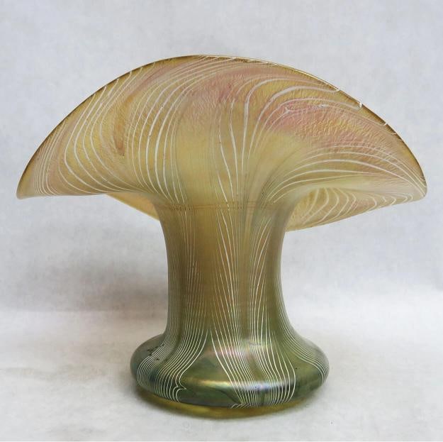 TIFFANY L.C.T. FAVRILE GLASS VASE~(6"H x 7.5"Dia) - 6