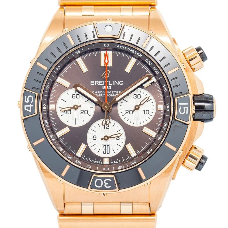 Breitling Super Chronomat RB0136 Complete 18k RG Black Dial Auto Men Watch 44mm - 2