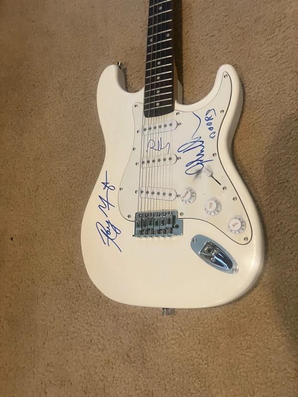 THE DOORS: Ray Manzarek, Robby Krieger & John Densmore Signed Guitar (PSA LOA) - 13