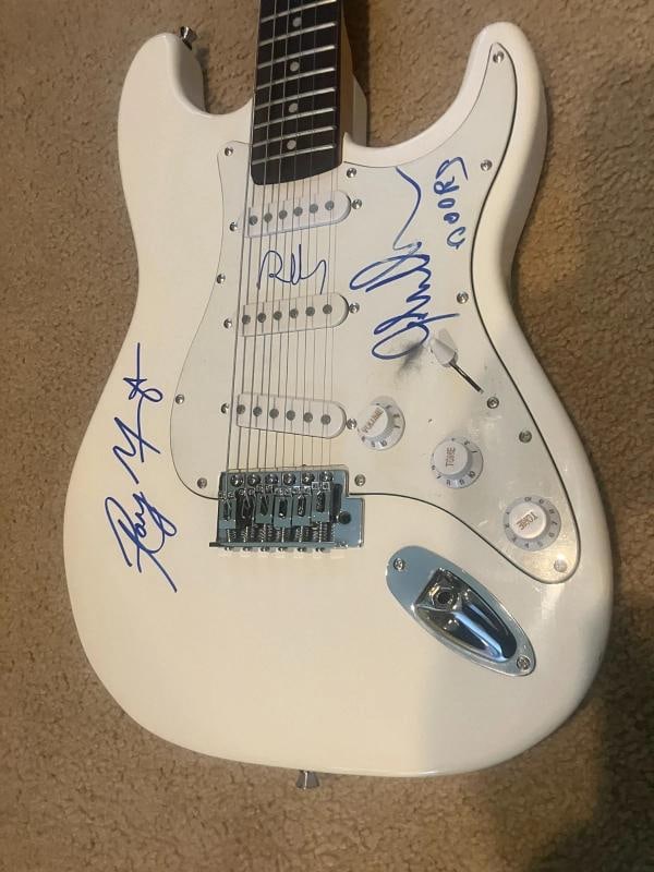 THE DOORS: Ray Manzarek, Robby Krieger & John Densmore Signed Guitar (PSA LOA) - 14