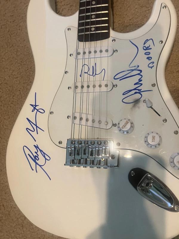THE DOORS: Ray Manzarek, Robby Krieger & John Densmore Signed Guitar (PSA LOA) - 3