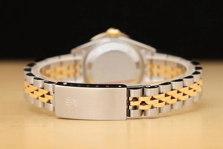 ROLEX DATEJUST 69173 18K YELLOW GOLD 1.1 CT STEEL MOP SAPPHIRE DIAMOND WATCH - 6