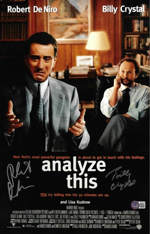 Billy Crystal Robert De Niro Signed 11x17 Analyze This Poster Photo BAS Witness (1 of 1)