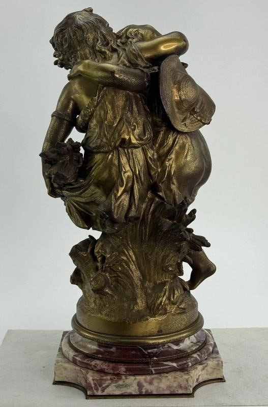 Antique Signed Auguste Moreau Gilt Bronze Allegory of Summer Statue Swivel Base - 3