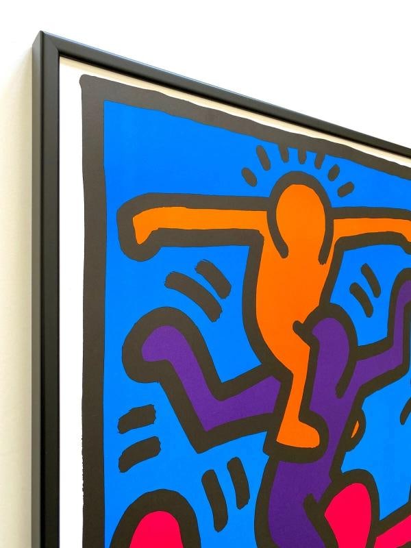 KEITH HARING ESTATE RARE 1992 LITHO PRINT FRAMED POP ART POSTER 1989~(27" W X 36 7/8" H X 1" D) - 4