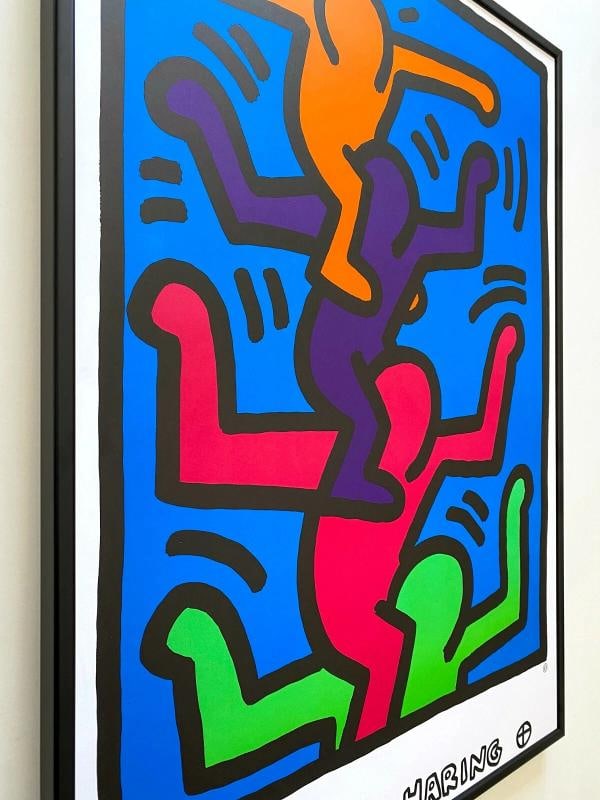 KEITH HARING ESTATE RARE 1992 LITHO PRINT FRAMED POP ART POSTER 1989~(27" W X 36 7/8" H X 1" D) - 6