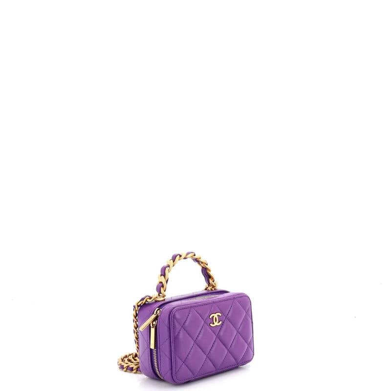 Chanel Woven Chain Top Handle Vanity Case Quilted Lambskin Mini - 2
