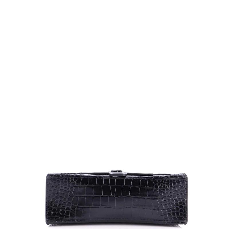 Balenciaga Hourglass Top Handle Bag Crocodile Embossed Leather Medium - 4