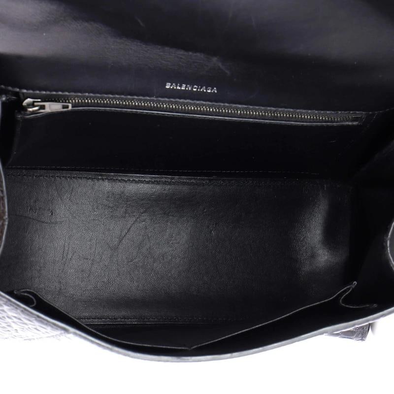 Balenciaga Hourglass Top Handle Bag Crocodile Embossed Leather Medium - 5